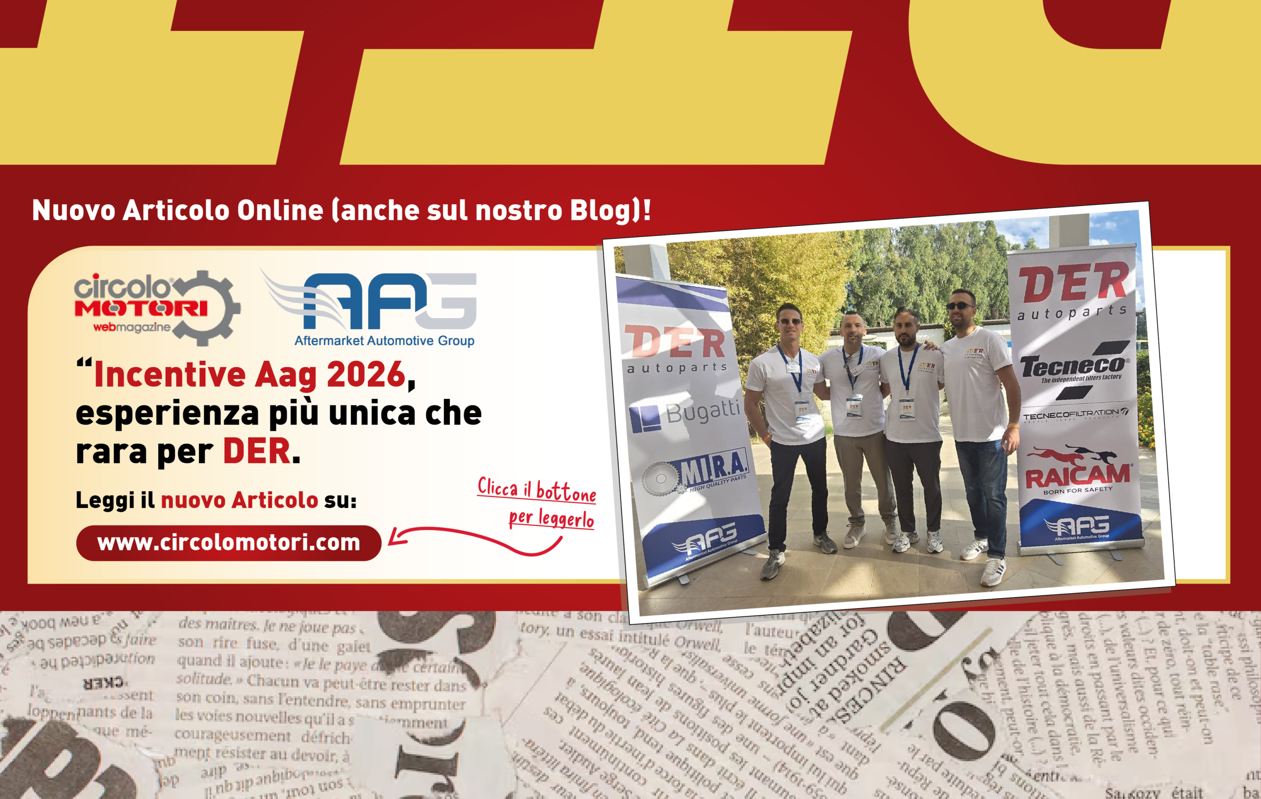 Incentive Aag 2026, esperienza più unica che rara per DER
